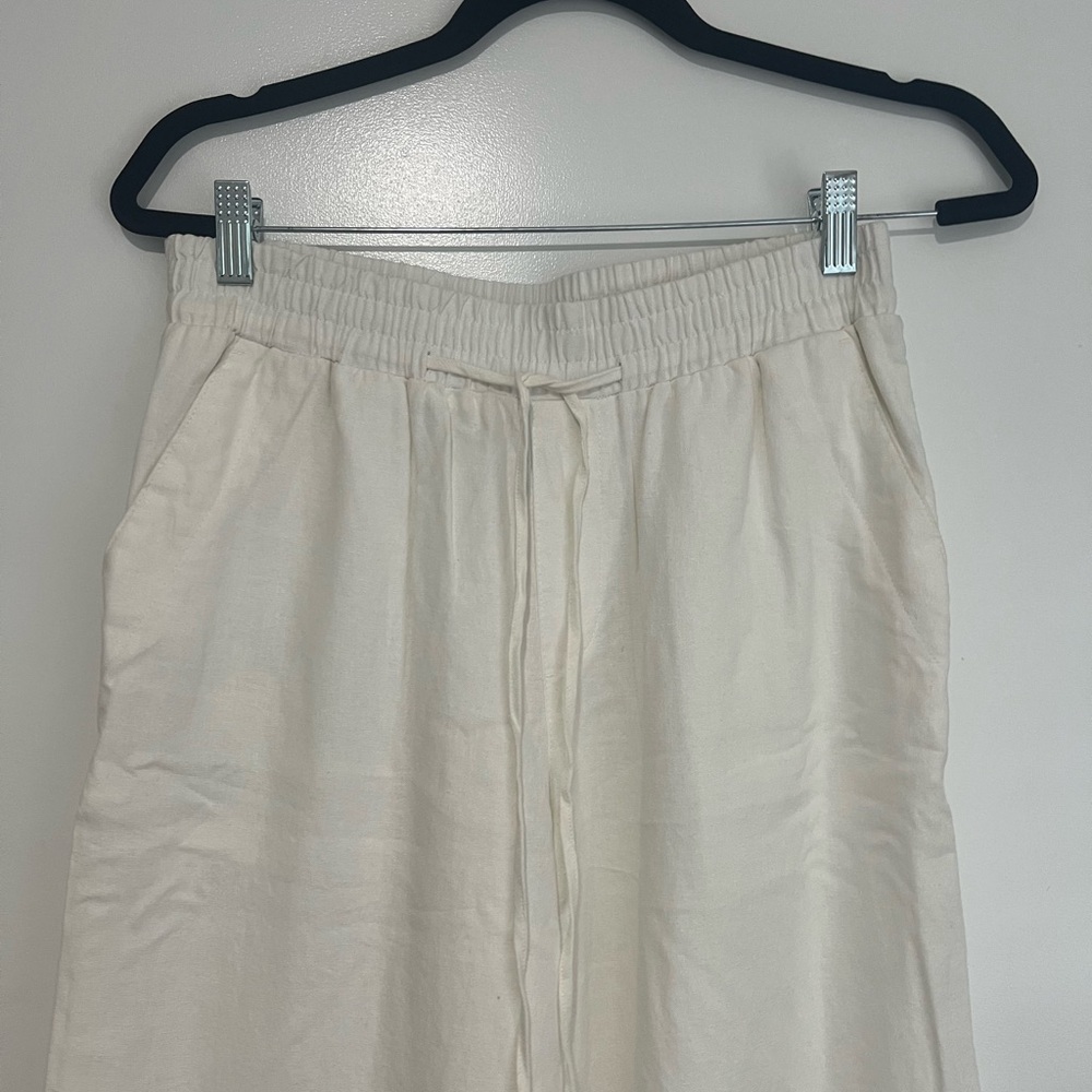 a new day Off-White Wise Leg Linen Blend Pants - NWOT - Picture 2 of 7